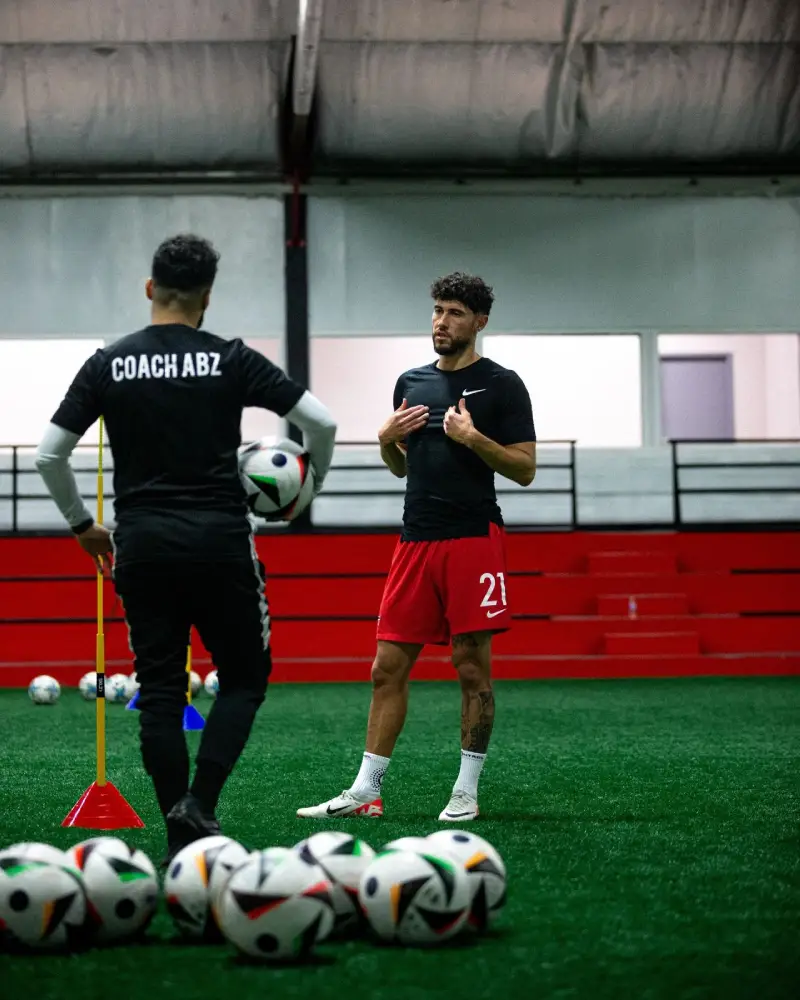 Coach training players